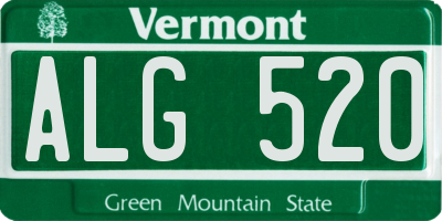 VT license plate ALG520