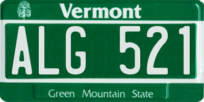 VT license plate ALG521