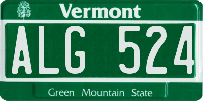 VT license plate ALG524