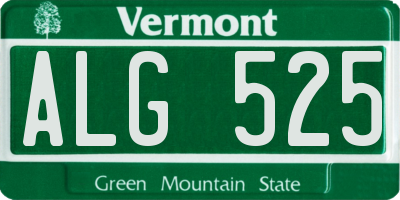 VT license plate ALG525