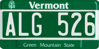 VT license plate ALG526