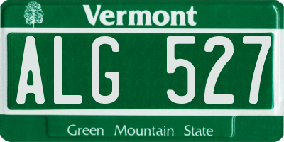 VT license plate ALG527