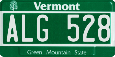 VT license plate ALG528