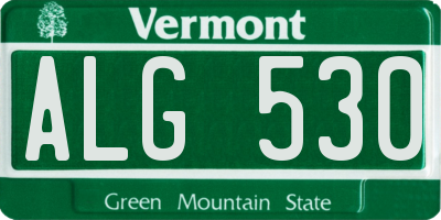 VT license plate ALG530