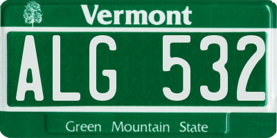 VT license plate ALG532