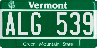 VT license plate ALG539