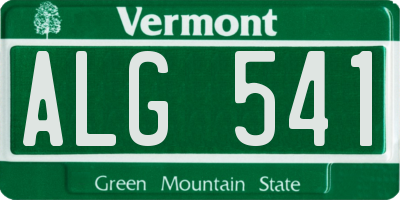 VT license plate ALG541