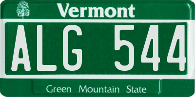 VT license plate ALG544