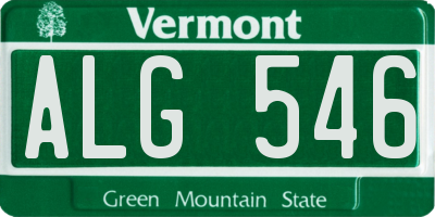 VT license plate ALG546