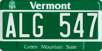 VT license plate ALG547