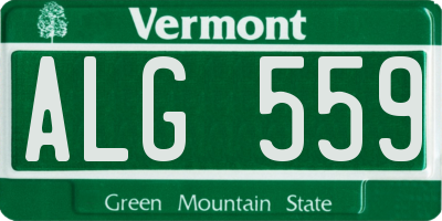 VT license plate ALG559