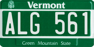 VT license plate ALG561