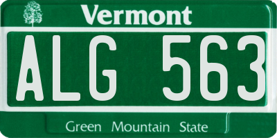 VT license plate ALG563