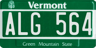 VT license plate ALG564