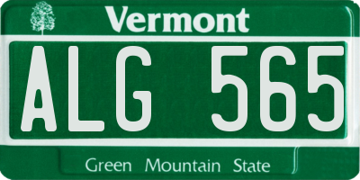 VT license plate ALG565