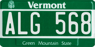 VT license plate ALG568