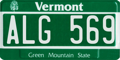 VT license plate ALG569