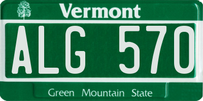VT license plate ALG570