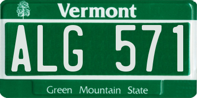 VT license plate ALG571
