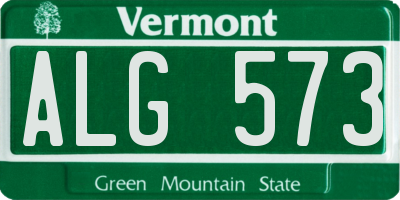 VT license plate ALG573