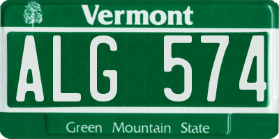 VT license plate ALG574