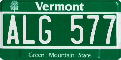 VT license plate ALG577