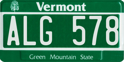 VT license plate ALG578