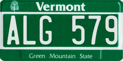 VT license plate ALG579