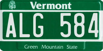 VT license plate ALG584