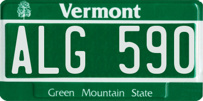 VT license plate ALG590