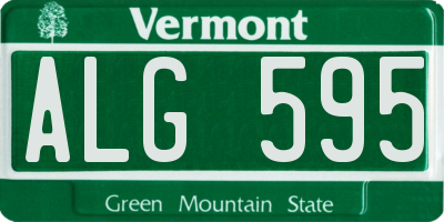 VT license plate ALG595