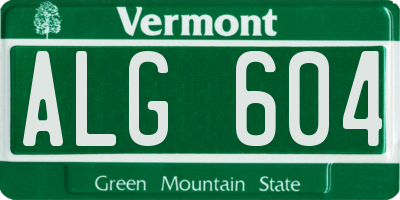 VT license plate ALG604