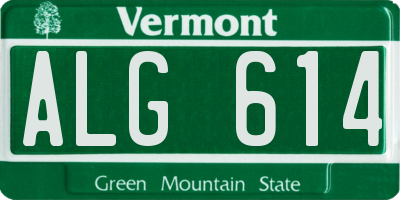VT license plate ALG614