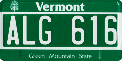 VT license plate ALG616