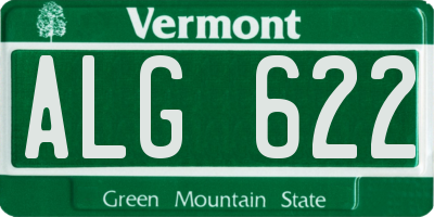 VT license plate ALG622