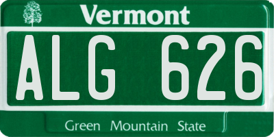 VT license plate ALG626