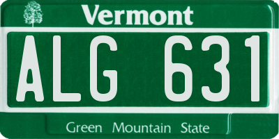 VT license plate ALG631