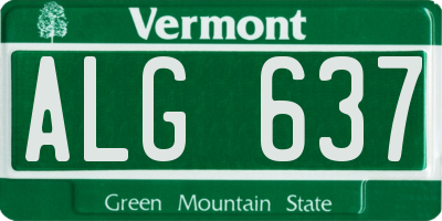 VT license plate ALG637