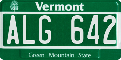 VT license plate ALG642