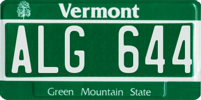 VT license plate ALG644