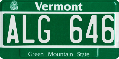 VT license plate ALG646