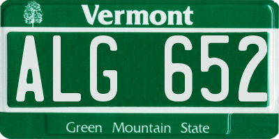 VT license plate ALG652
