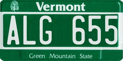 VT license plate ALG655