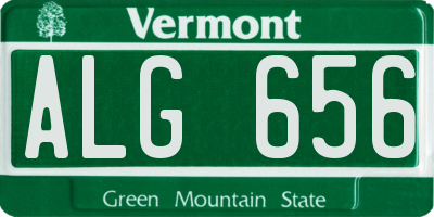 VT license plate ALG656