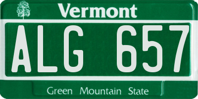 VT license plate ALG657