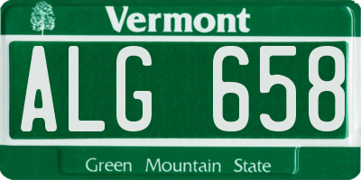 VT license plate ALG658