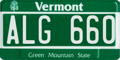 VT license plate ALG660