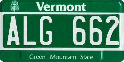 VT license plate ALG662