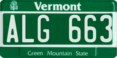 VT license plate ALG663