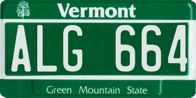 VT license plate ALG664